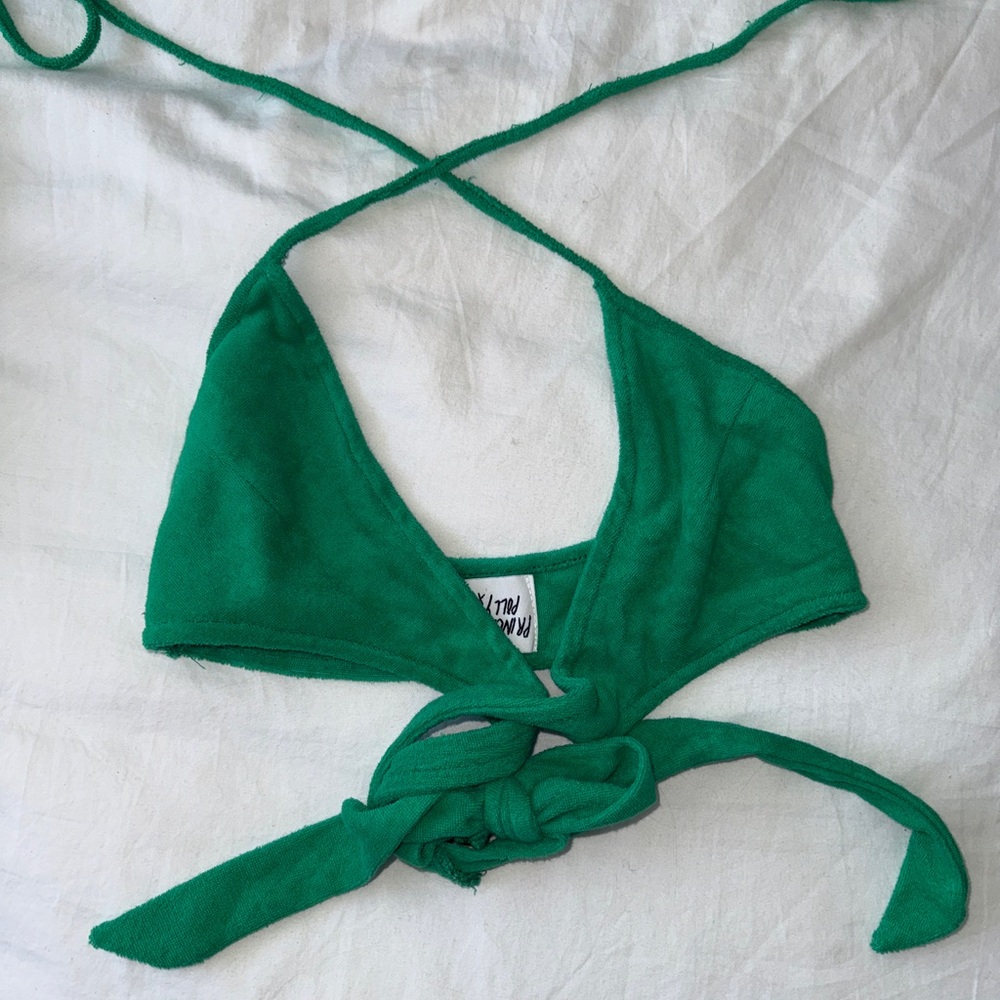 Green Halter Bikini Top